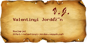 Valentinyi Jordán névjegykártya